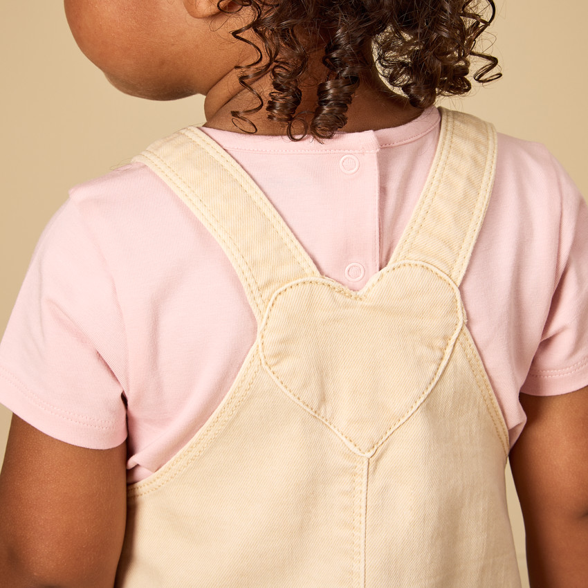 Φόρεμα σαλόπετα με φανταστικούς κουμπιά και τσέπες για κορίτσι 