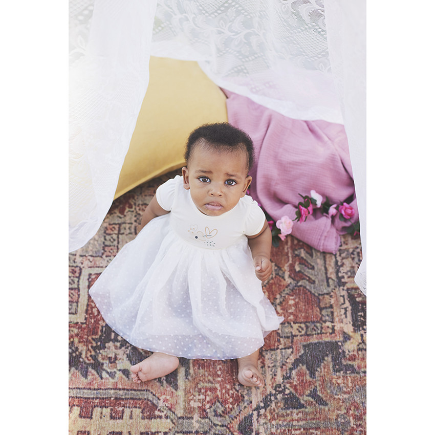 Robe de c r monie effet 2 en 1 bi mati re pour b b fille