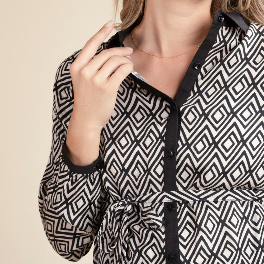 Πουκάμισο εγκυμοσύνης και θηλασμού με σχέδιο ethnic 