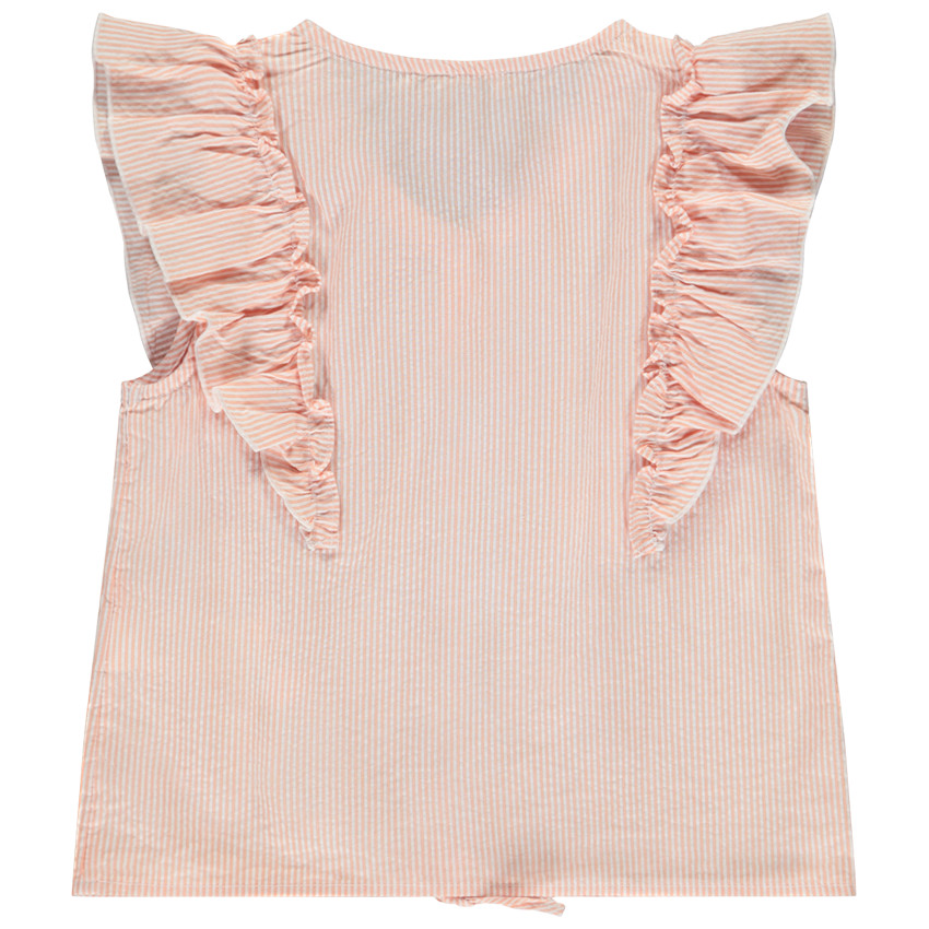 Πουκάμισο ριγέ με μεγάλα βολάν για κορίτσι 