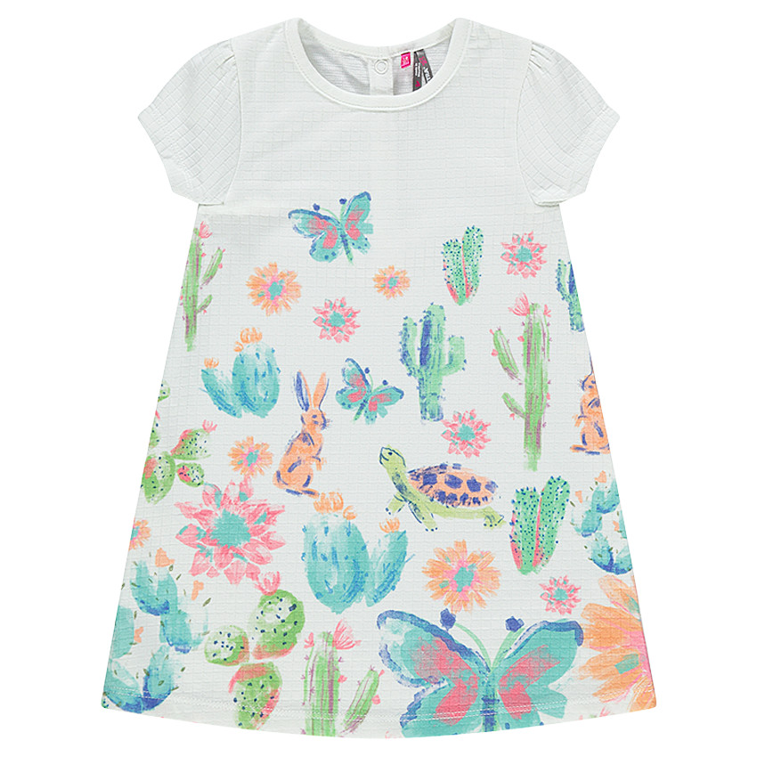 Robe manches courtes imprimée fantaisie 