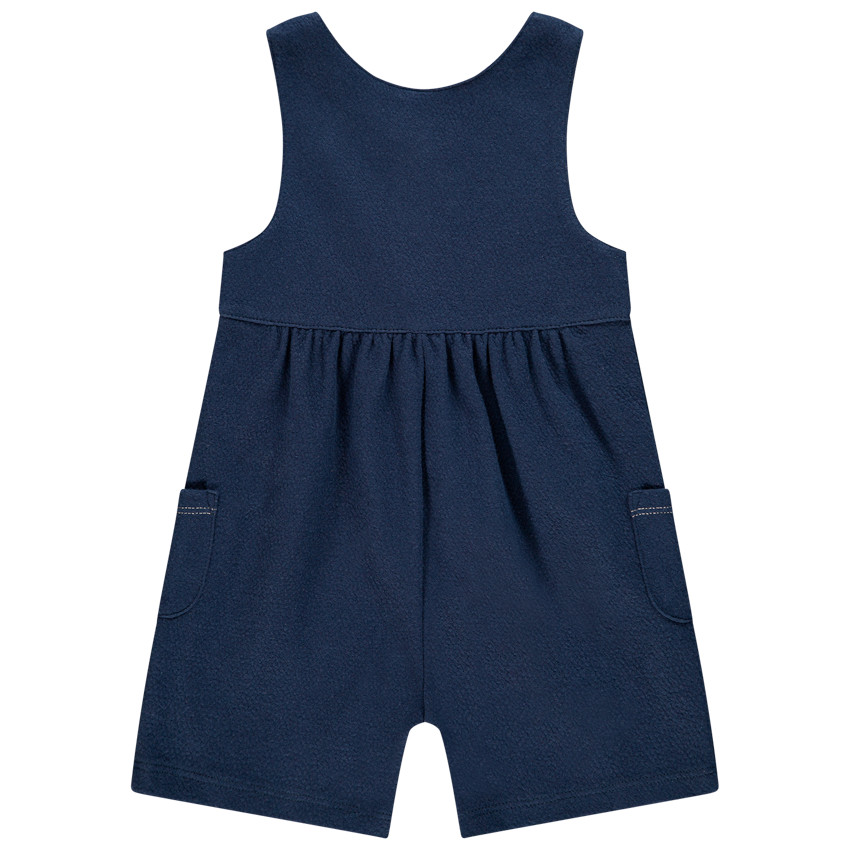 Combinaison courte en maille à poches et coeurs printés pour bébé fille 