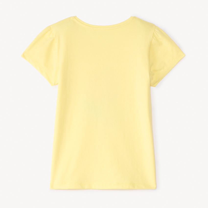 T-shirt με κοντά μανίκια με φαντεζί σχέδιο και glitter για κορίτσι 