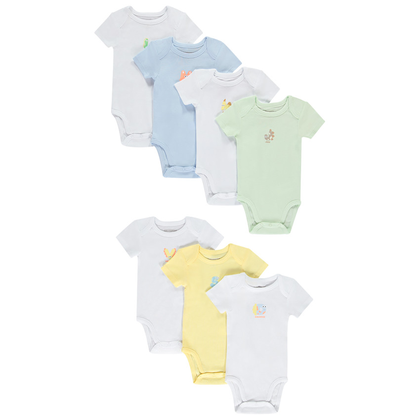 Σετ από 7 κοντομάνικα φαντεζί φορμάκια για μωρό 