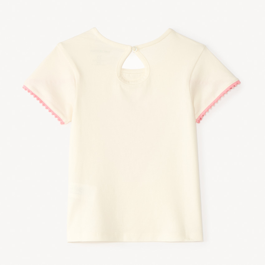 T-shirt με κοντά μανίκια και κέντημα φοίνικα για κορίτσι μωρού 