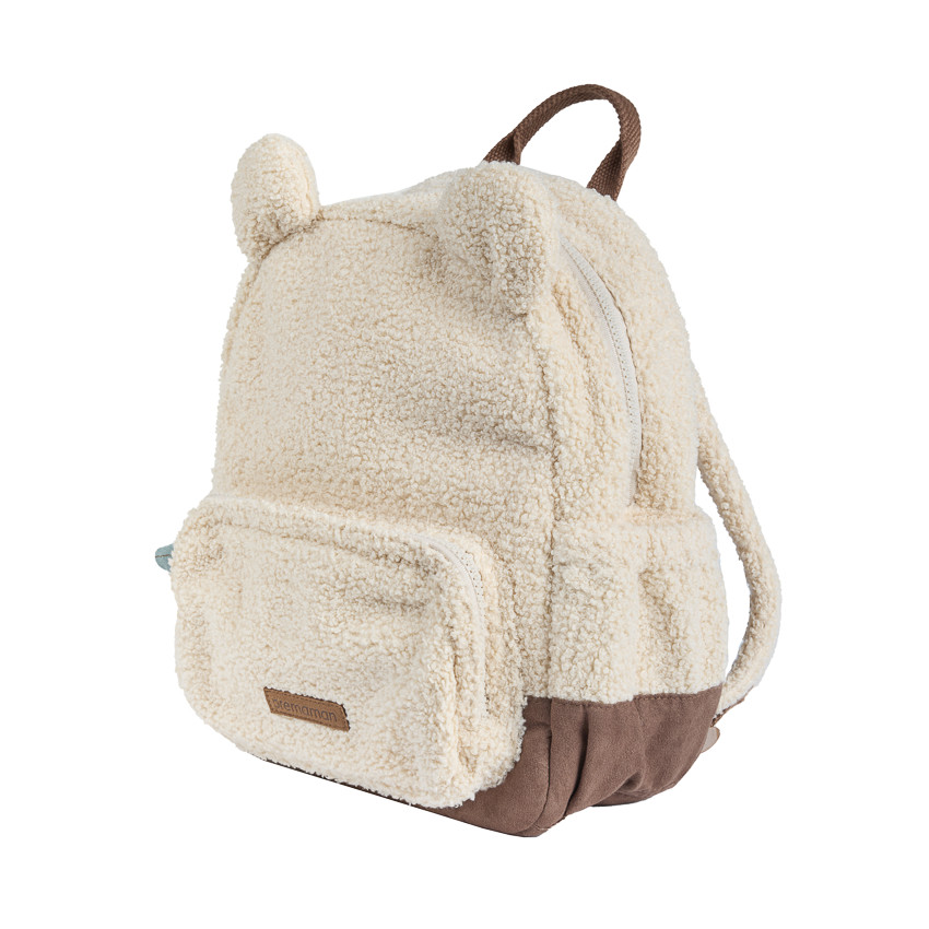 Sac à dos isotherme en bouclettes Roi des Forêts beige 