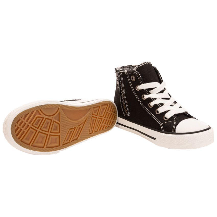 Αθλητικά παπούτσια ψηλά υφασμάτινα damier με φερμουάρ για αγόρι 