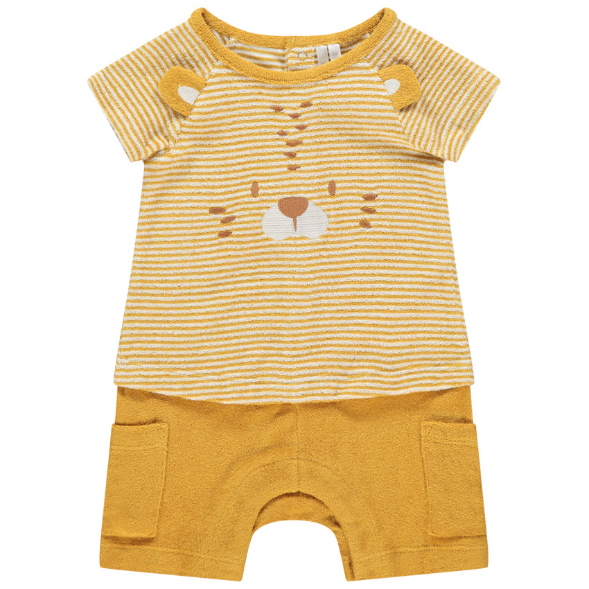 Combi κοντό effet 2 σε 1 ριγέ και τσέπες 