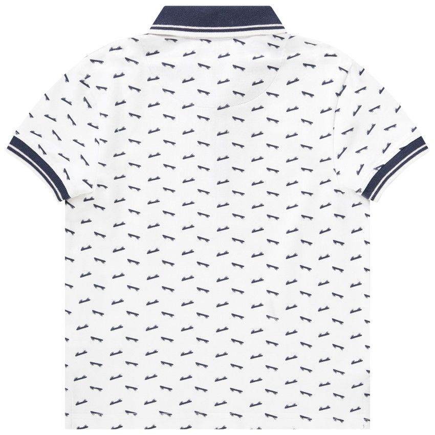 Πόλο κοντομάνικο βαμβακερό piqué με print για αγόρι 