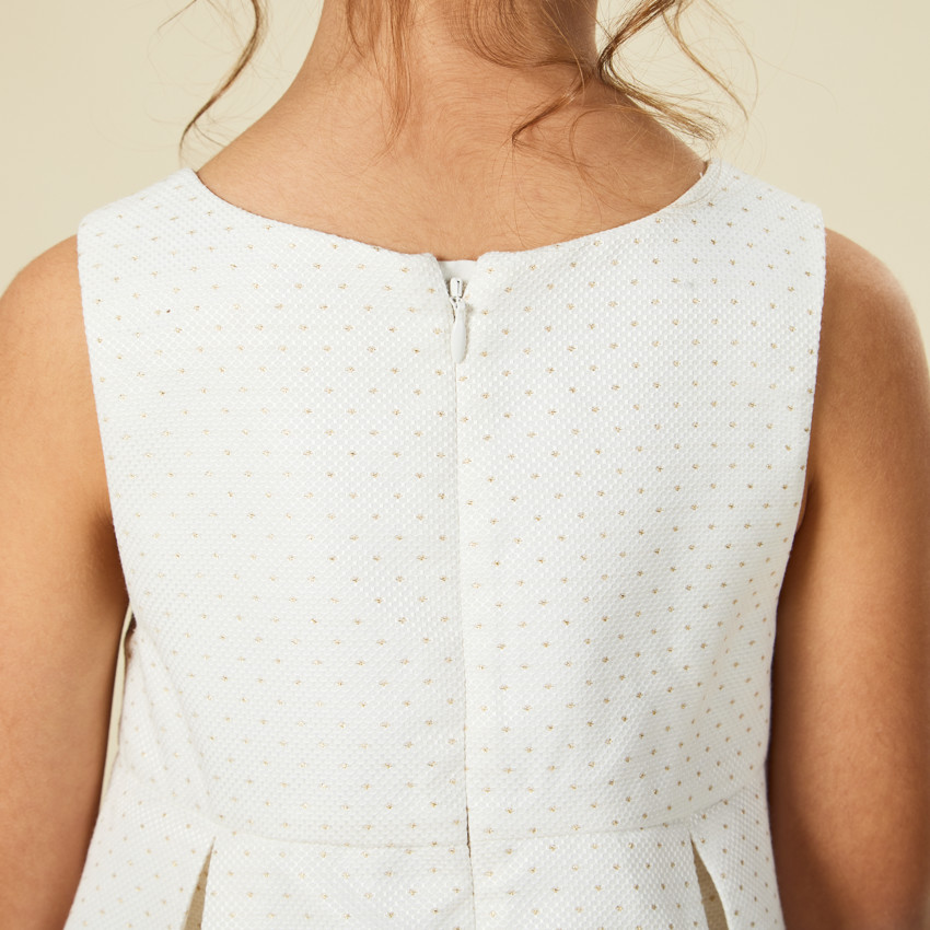 Robe de cérémonie en jacquard avec nœud pour fille 