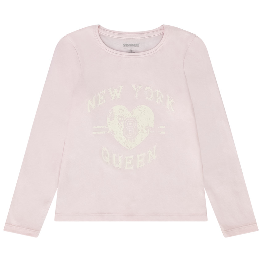 T-shirt μακρυμάνικο με φαντεζί σχέδιο για κορίτσι 