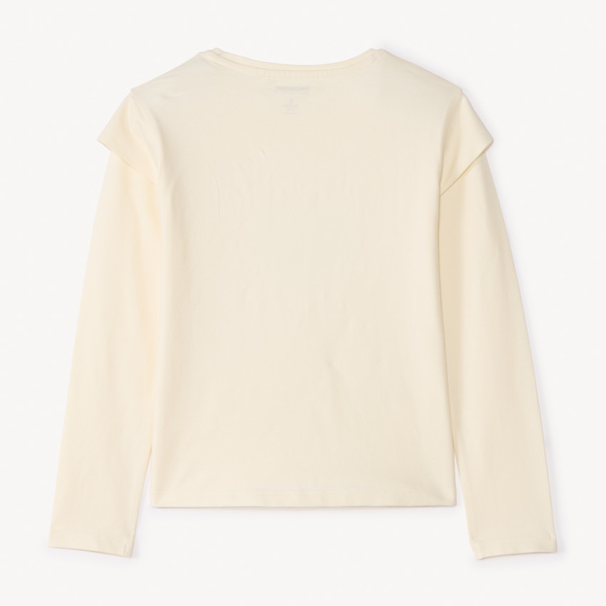 T-shirt με μακριά μανίκια με πέρλες και στρας για κορίτσι 