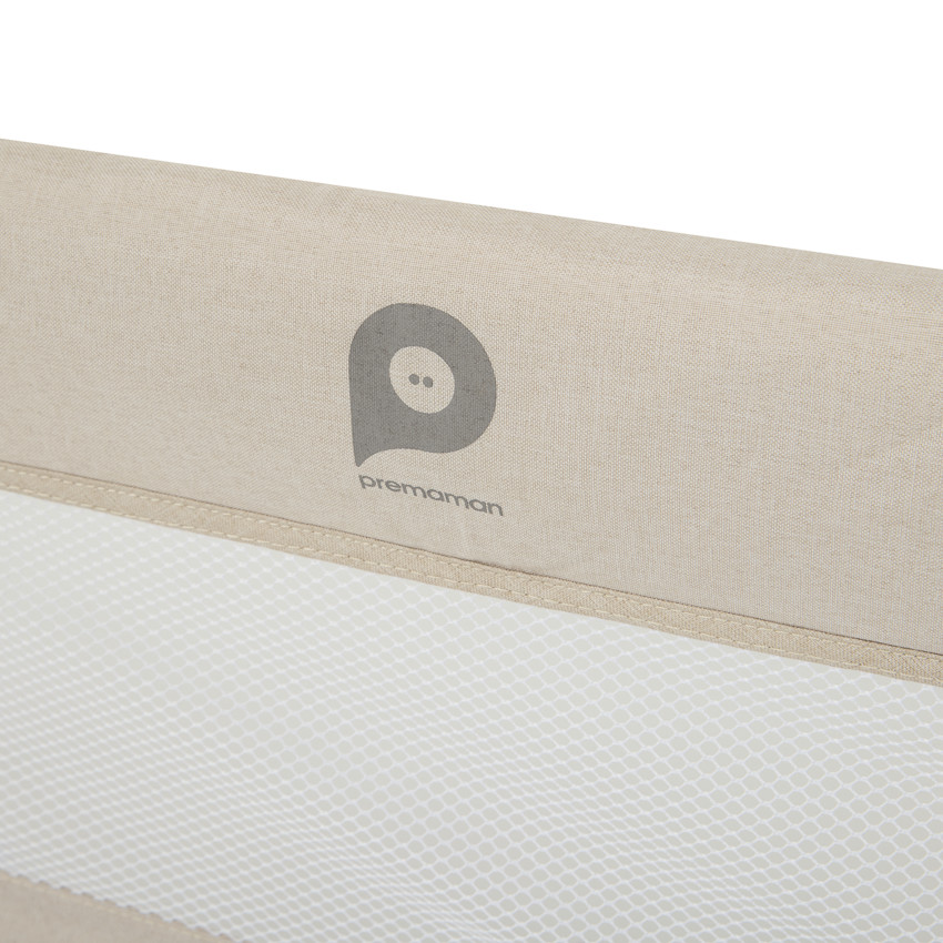 Προστατευτική Μπάρα Κρεβατιού Με Δίχτυ Και Τσέπη 150 εκ. μπεζ 