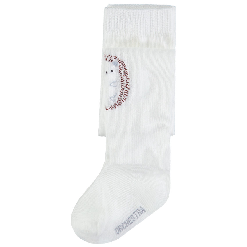 Collant épais uni motif hérisson 