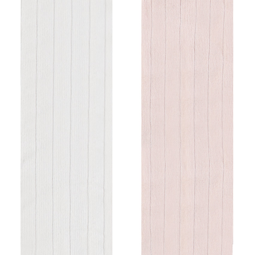 Σετ από 2 ζευγάρια χοντρές ριγέ μονόχρωμες καλσόν για κορίτσι 