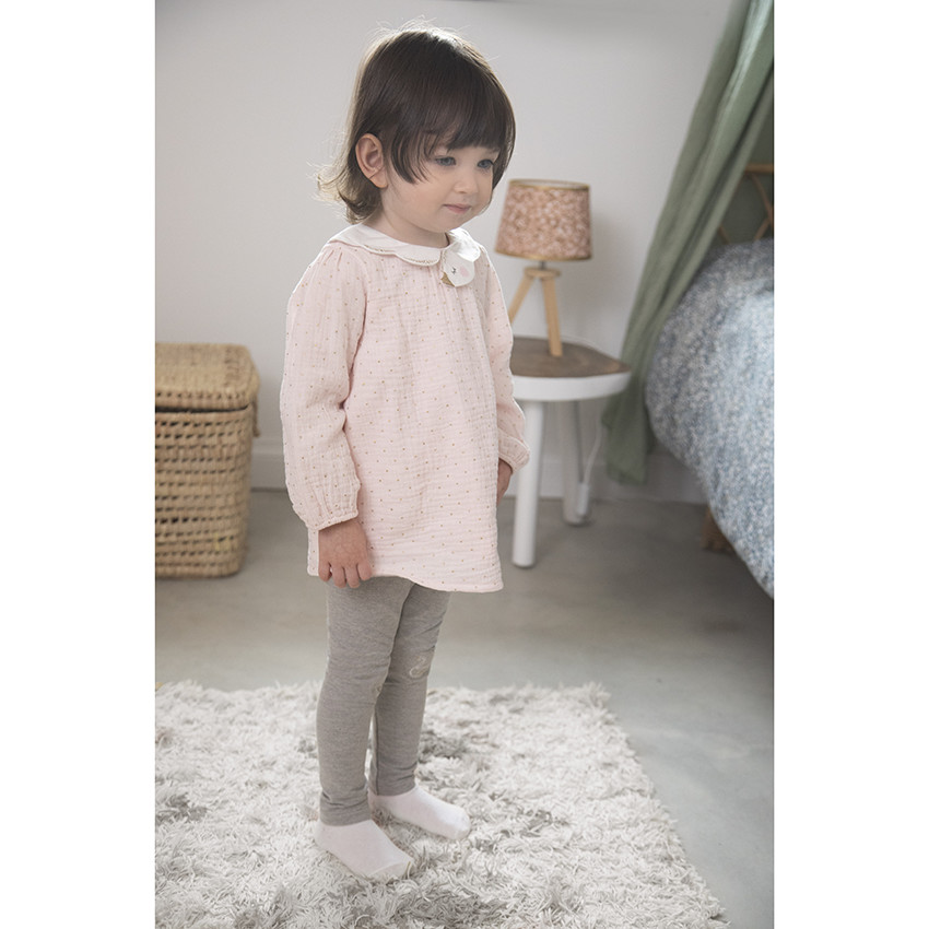 Σετ τουνίκ και κολάν με στάμπα Swan για bébé κοριτσι 