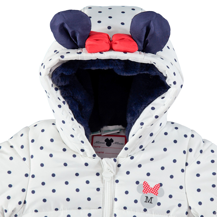 Καπιτονέ μπουφάν με πουά, επένδυση sherpa και ανάγλυφα αυτάκια Μίνι της ©Disney  