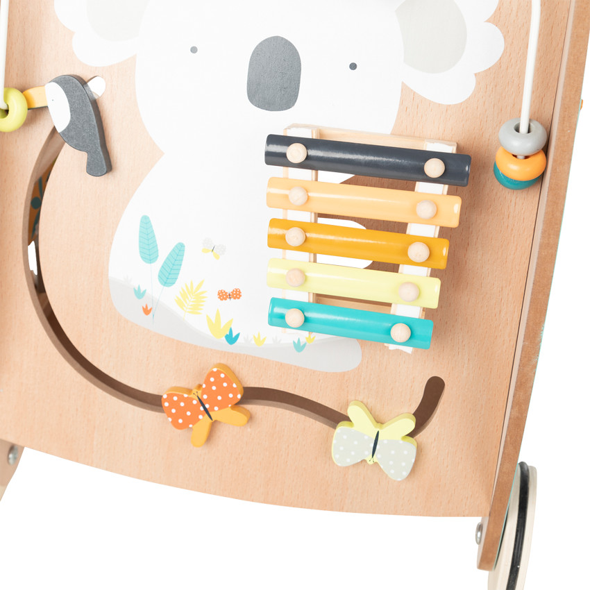 Καρότσι δραστηριότητας και βάδισης από ξύλο Crazy Jungle 