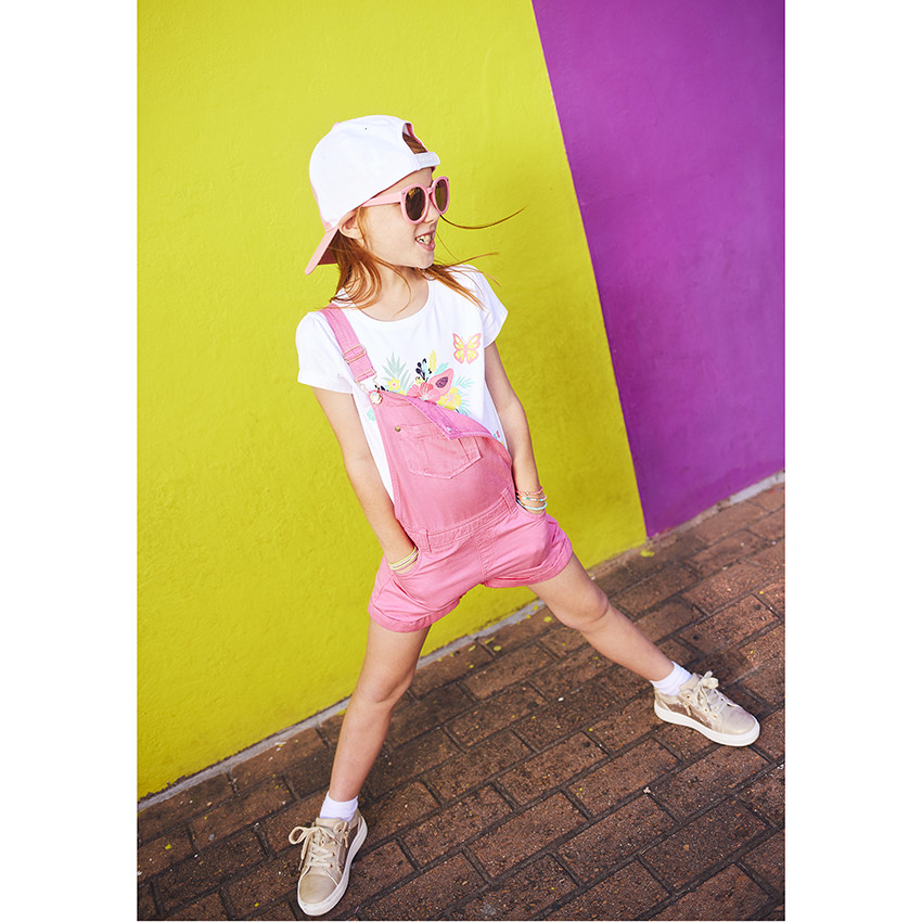 Σαλοπέτα κοντή μονόχρωμη από λυοσέλ για κορίτσι 