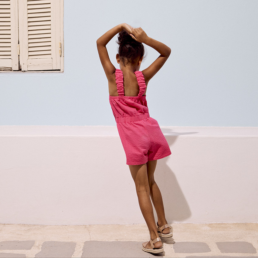 Ολόσωμη φόρμα unie σε jersey texturé για κορίτσι 