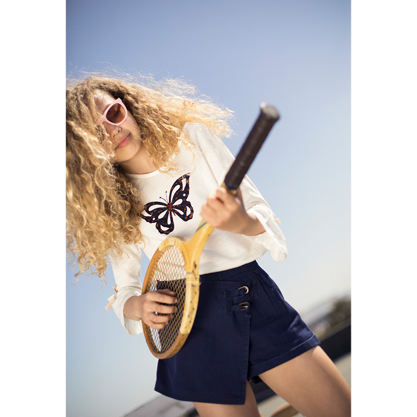 Παιδικά - Υφασμάτινη φούστα-σορτσάκι σε στιλ τζιν με αγκράφες 