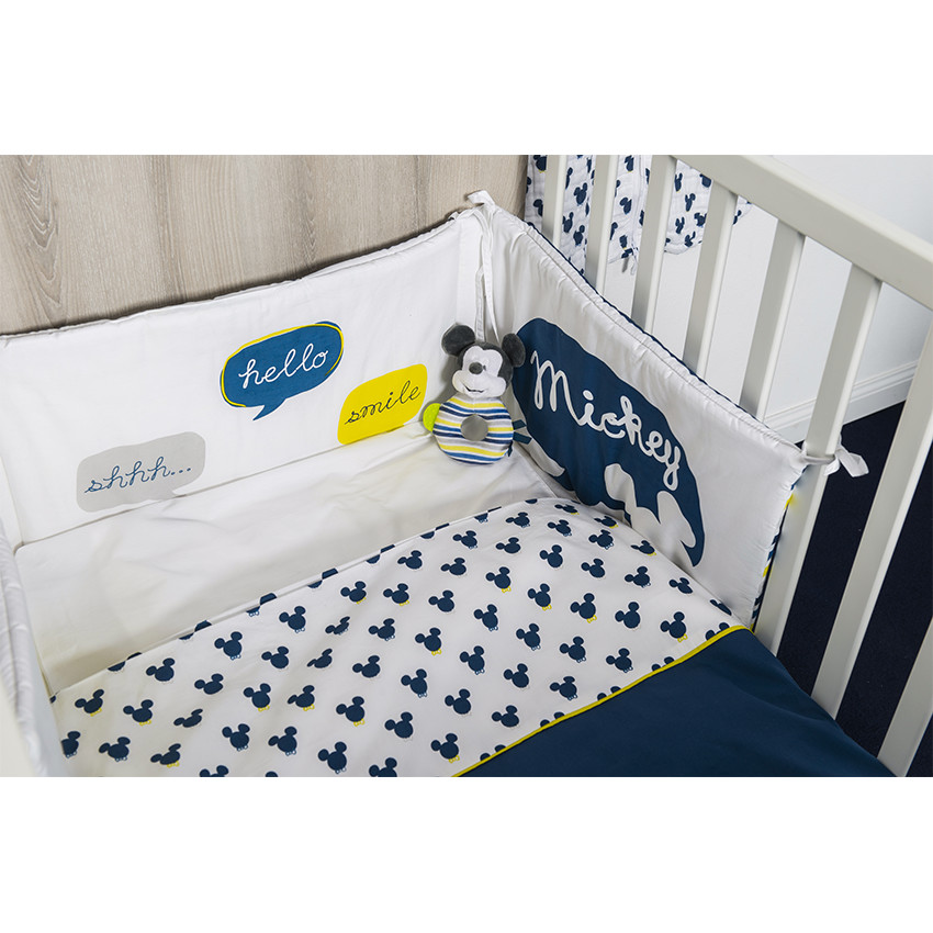 Tour de lit en popeline Disney motif Mickey 