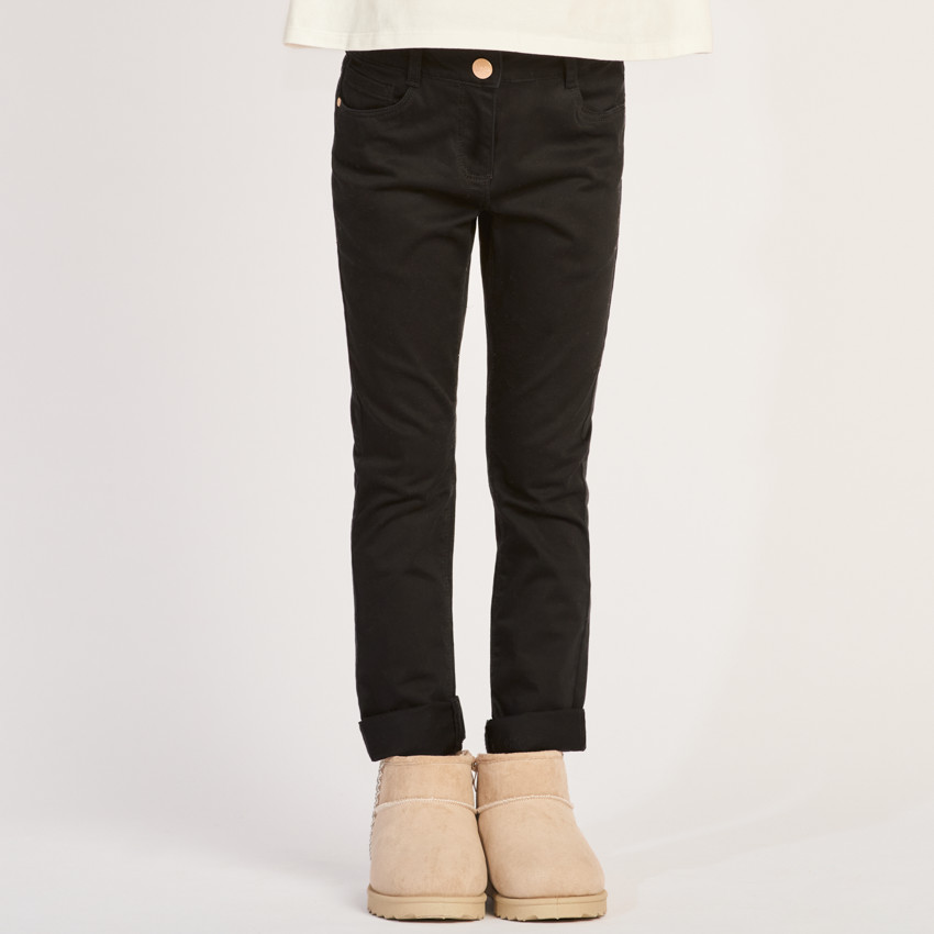 Παντελόνι slim από twill μονόχρωμο κορίτσι 