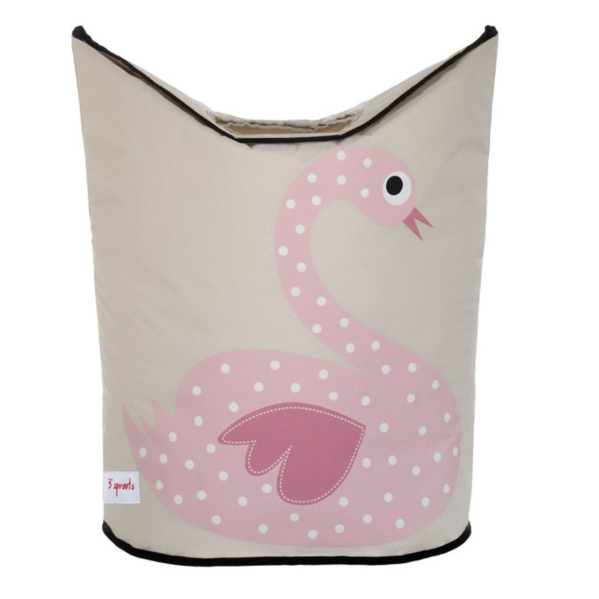 3 Sprouts καλάθι για τα άπλυτα Laundry Hamper Swan Pink 