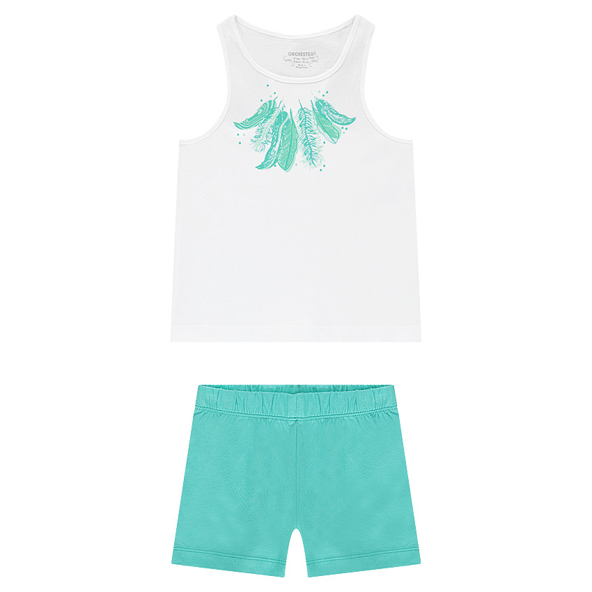 Κοντή πυτζάμα με σχέδιο φτερά 