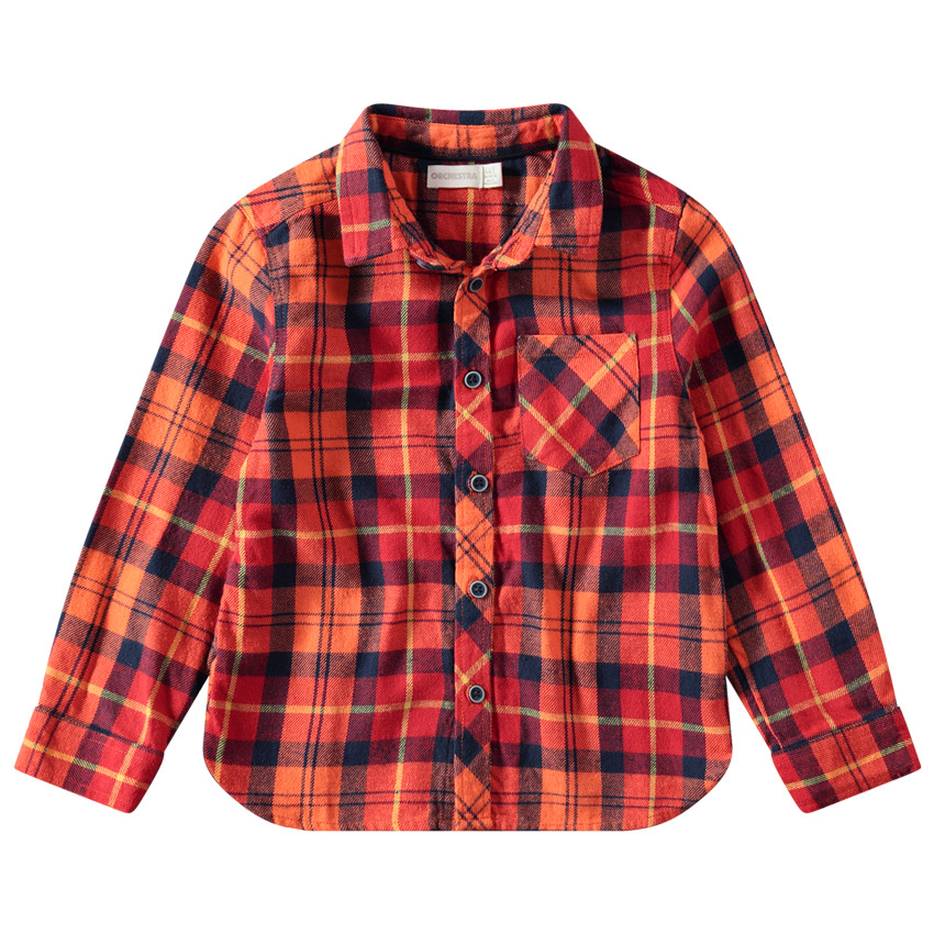 Μακρυμάνικο καρό πουκάμισο από φανέλα 