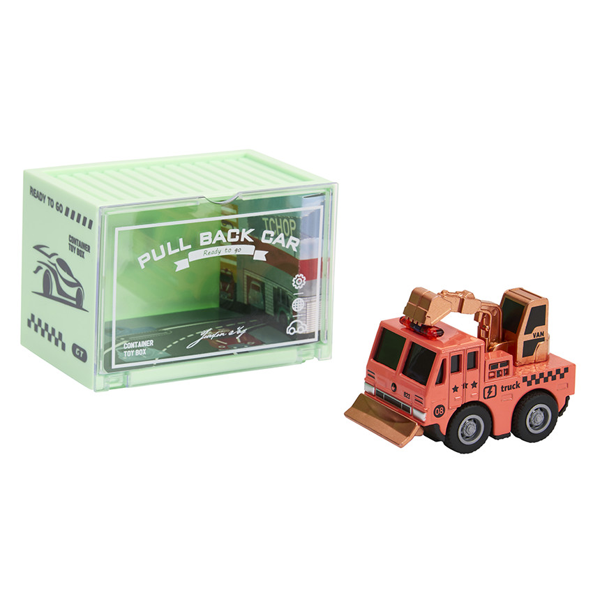 Μινιατούρα όχημα με μηχανισμό τριβής εκσκαφέας πορτοκαλί 