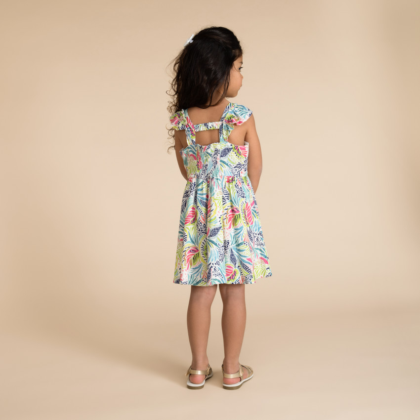 Φόρεμα κοντομάνικο με σχέδιο κασμίρ για κορίτσι 