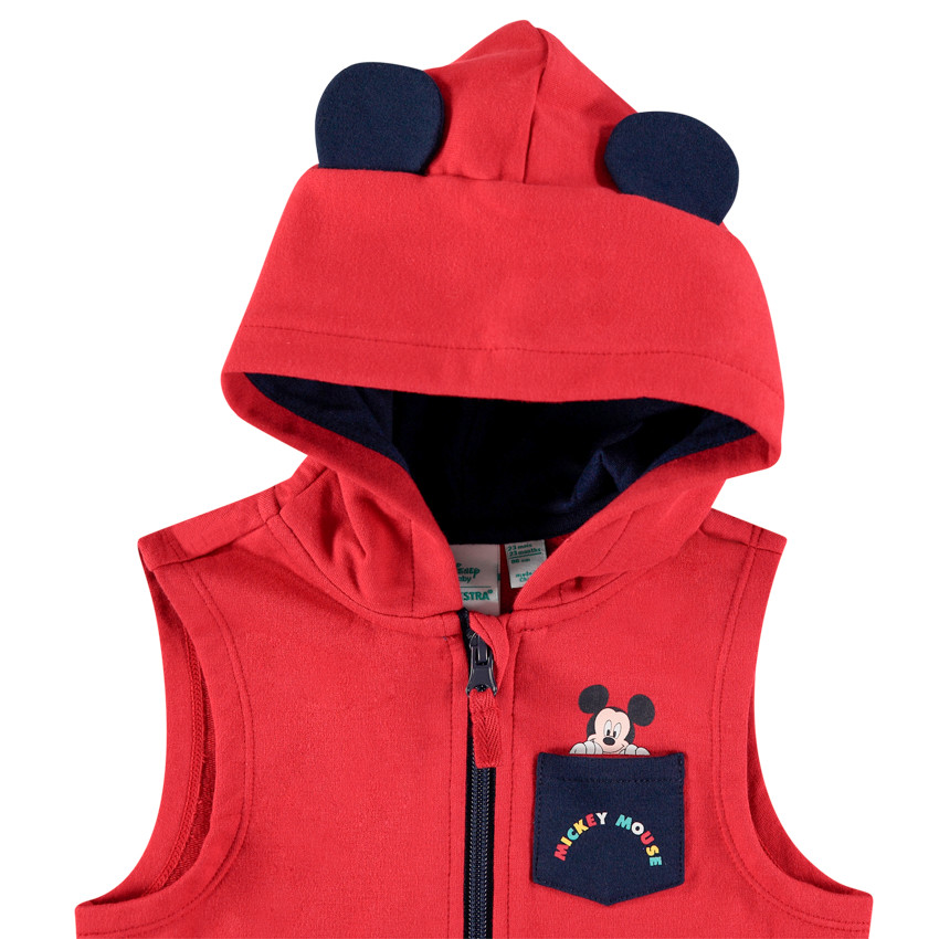 Φόρμα από φανέλα με μπλούυζα και ζακέτα με στάμπα Μίκυ της Disney 