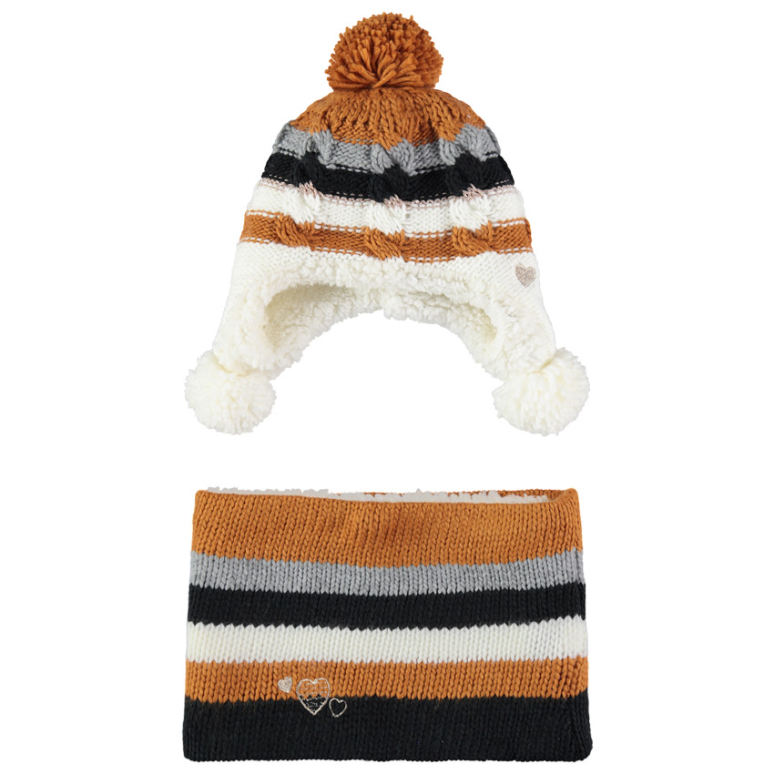 Ensemble bonnet et snood en tricot doublés sherpa 
