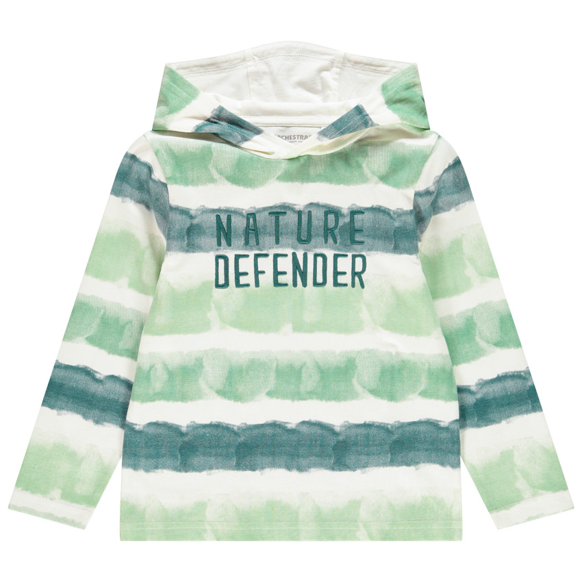 T-shirt μακρυμάνικο με κουκούλα tie and dye για αγόρι Main T-shirt μακρυμάνικο με κουκούλα tie and dye για αγόρι