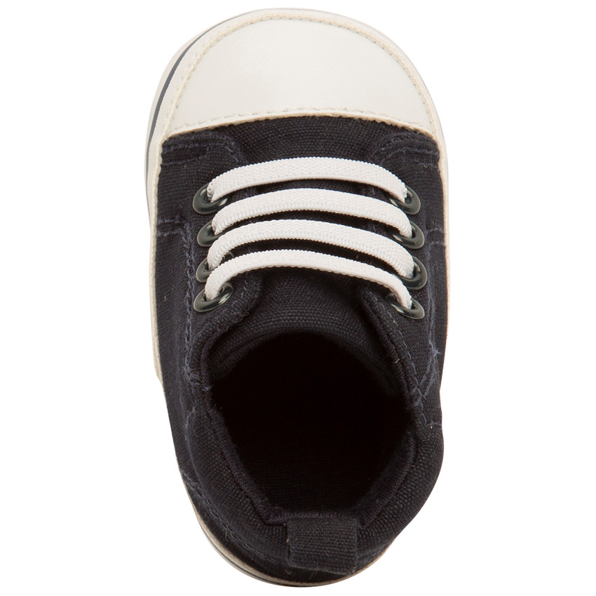 Αθλητικά παπούτσια ψηλά με κορδόνια από ύφασμα για bebe αγόρι 