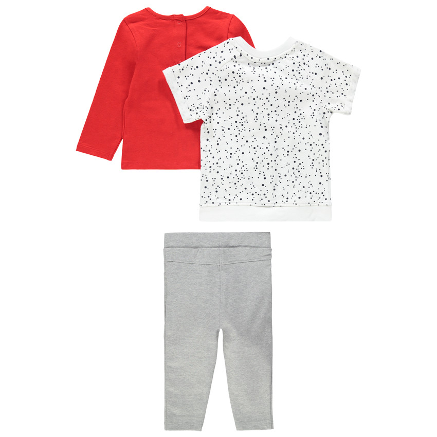 Σύνολο φόρμας 3 τεμαχίων από ζέρσεϊ με στάμπα Μίκυ και Μίνι της Disney  Additional Σύνολο φόρμας 3 τεμαχίων από ζέρσεϊ με στάμπα Μίκυ και Μίνι της Disney