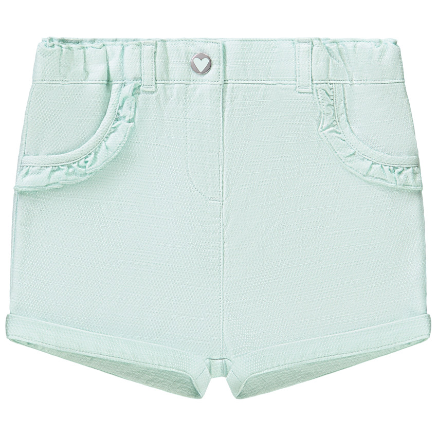 Σορτς μονόχρωμο υφασμάτινο φαντεζί με βολάν λεπτομέρειες για bebe κορίτσι  Additional Σορτς μονόχρωμο υφασμάτινο φαντεζί με βολάν λεπτομέρειες για bebe κορίτσι