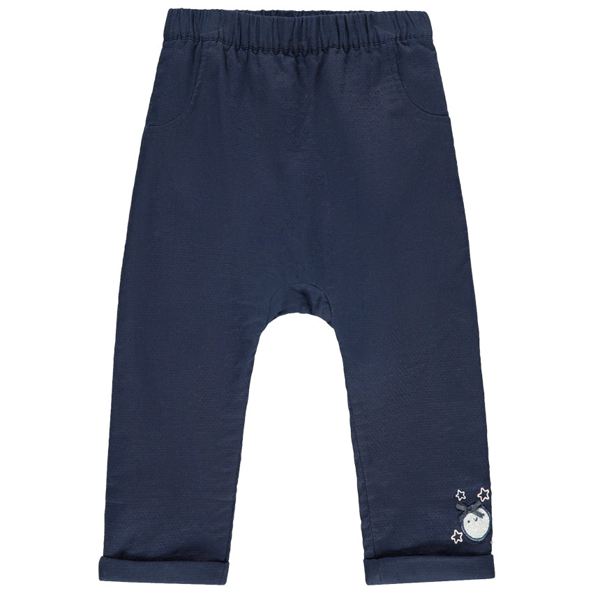 Παντελόνι με επένδυση από φανέλα και badge 