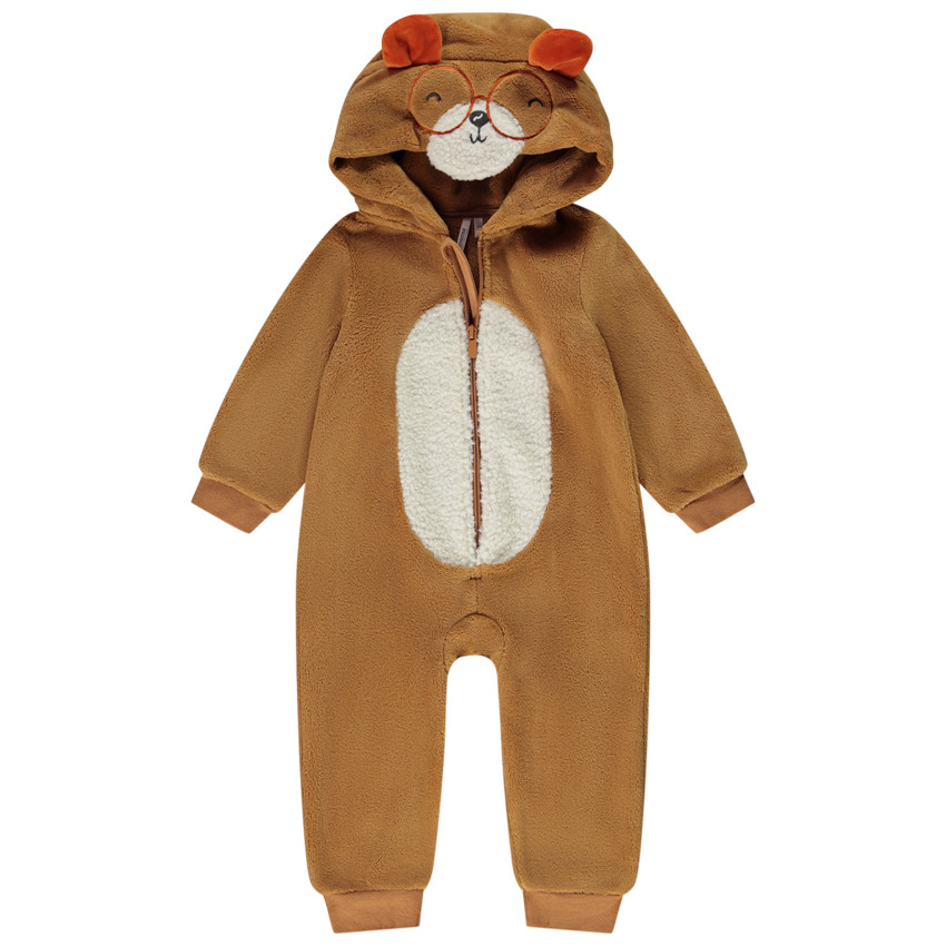 Παιχνιδιάρικο υπνοφόρο με κουκούλα από sherpa για μωρό αγόρι 