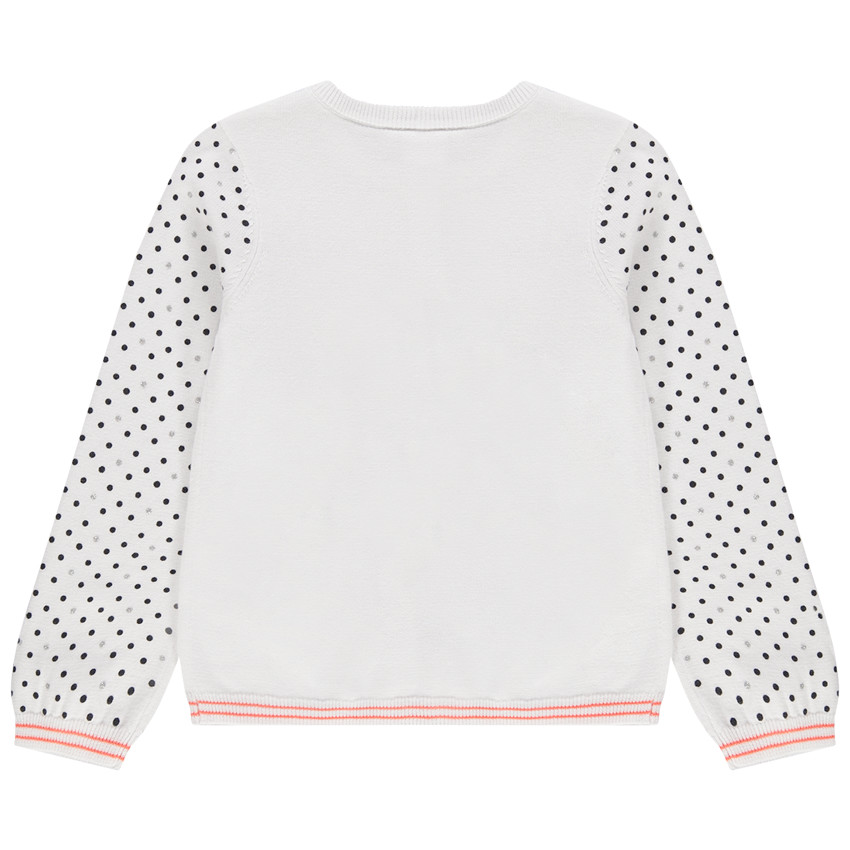 Πλεκτή ζακέτα με στάμπα τη Minnie της Disney και πουά μοτίβο 