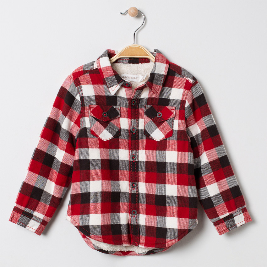 Chemise à carreaux en flanelle doublée sherpa à poches  Additional Chemise à carreaux en flanelle doublée sherpa à poches