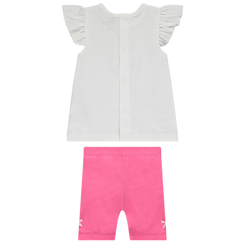 Σύνολο από jersey φαντασίας με τούλι και μονόχρωμο παντελόνι για μωρό κορίτσι 