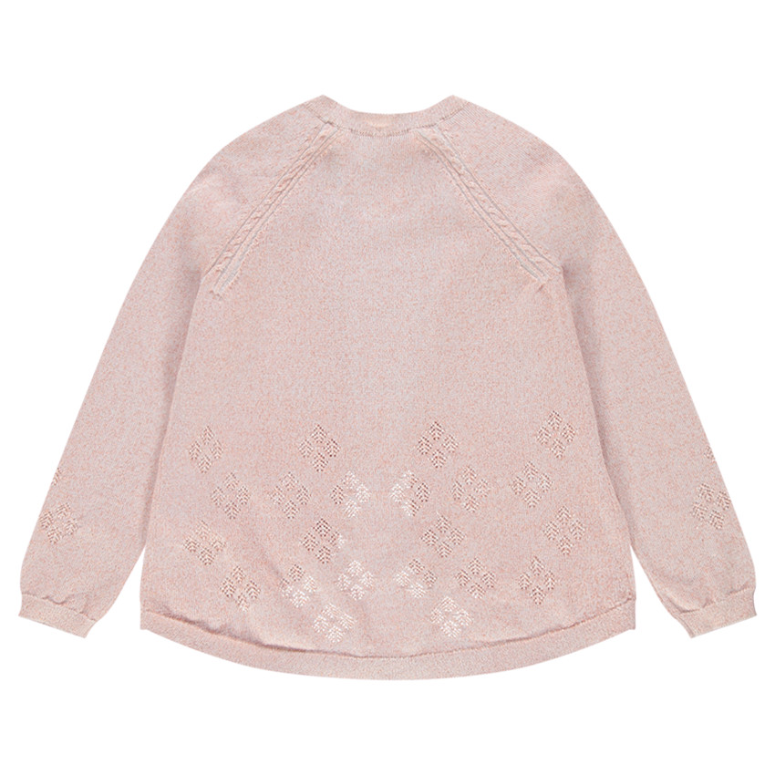 Παιδικά - Πλεκτή ζακέτα χωρίς κουμπιά με μοτίβα ζακάρ 