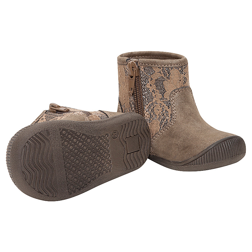 Χρυσά μποτίνια με πάνω μέρος με δαντέλα  