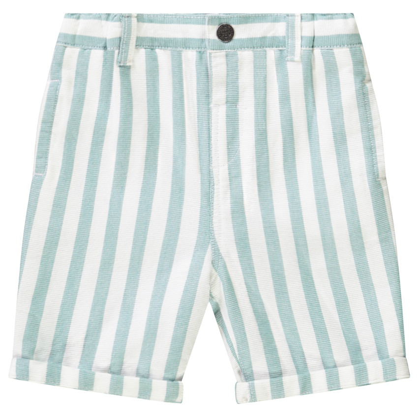 Βερμούδα βαμβακερή φαντεζί ριγέ για bebe αγόρι 