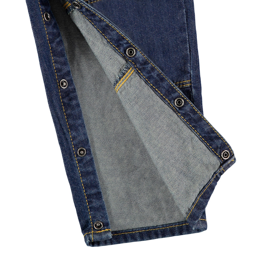 Τζιν σαλοπέτα με used όψη και διακοσμητικά σήματα 