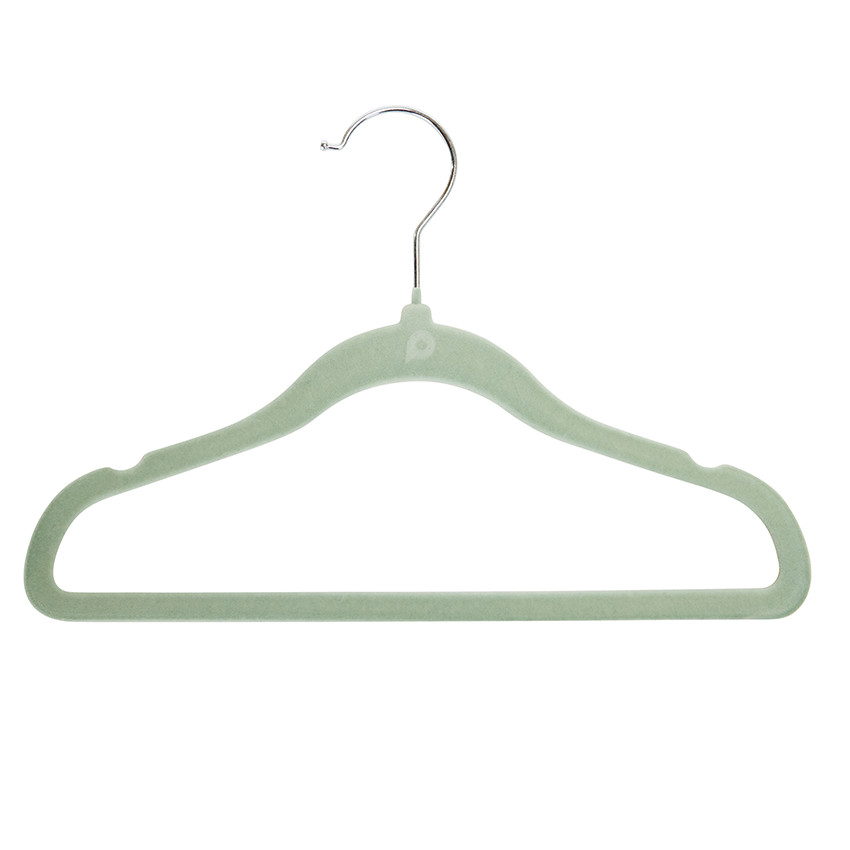 Σετ από 6 βελουτέ κρεμάστρες σε πράσινο χρώμα 