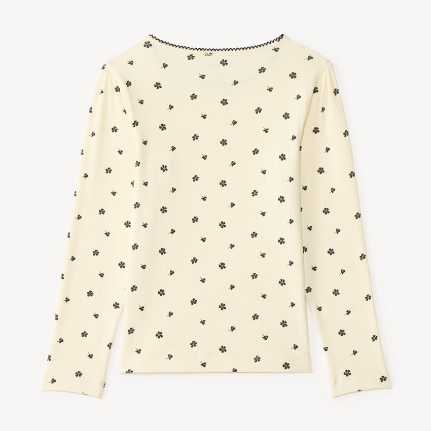 T-shirt à manches longues imprimé fleurs pour fille 