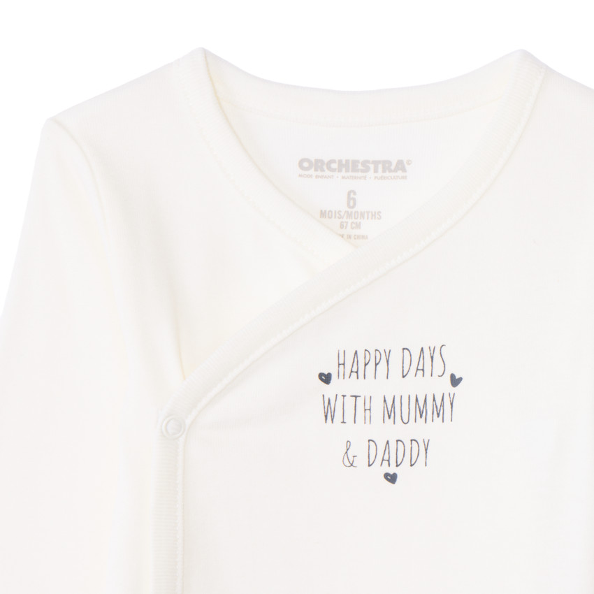 Σετ από 3 φαντεζί μακρυμάνικα bodies πλεκτά για bebe κορίτσι 